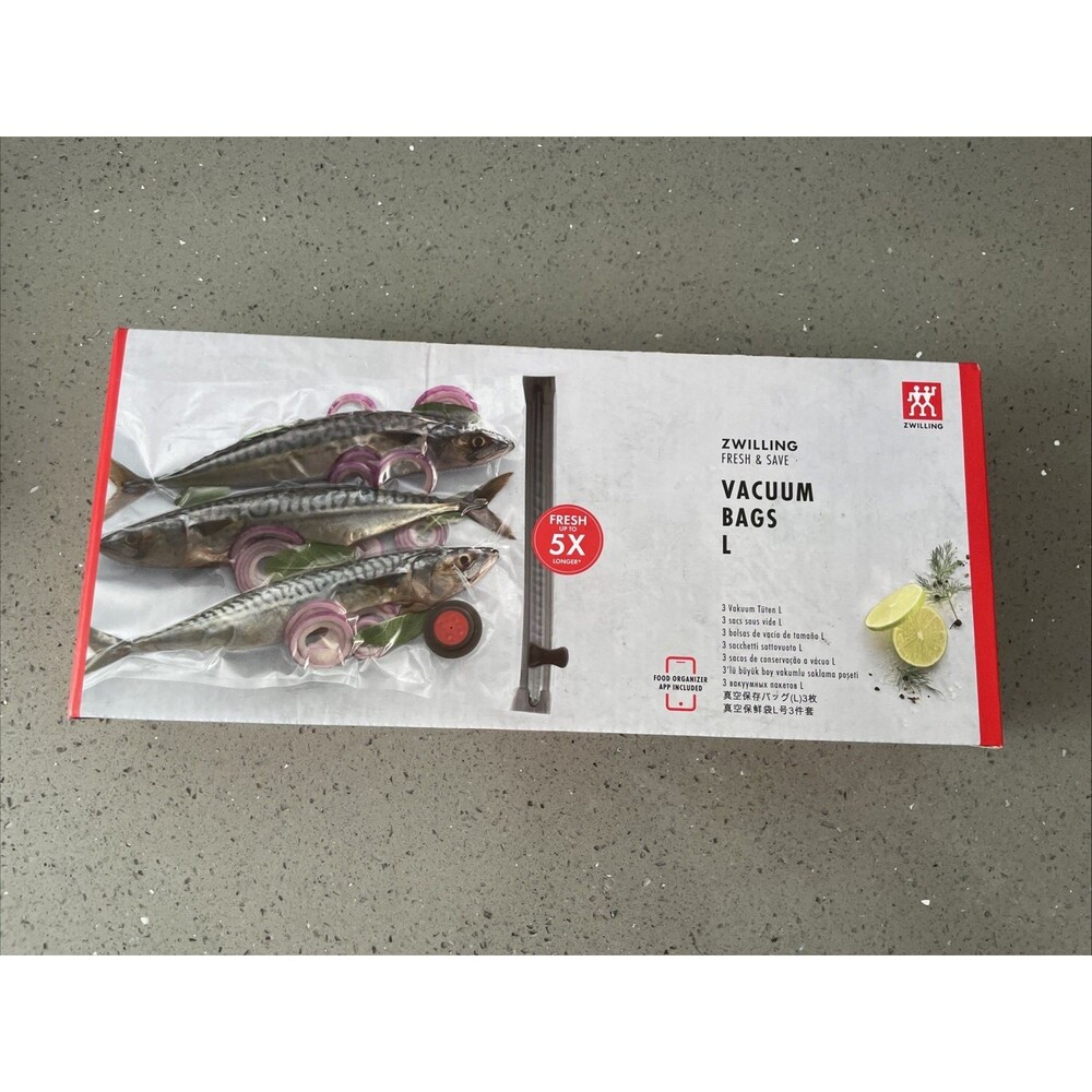 ZWILLING Fresh & Save Set 3-pc Vacuum Sealer Bag for Food, 2 1/4 Gallon UNOPENED